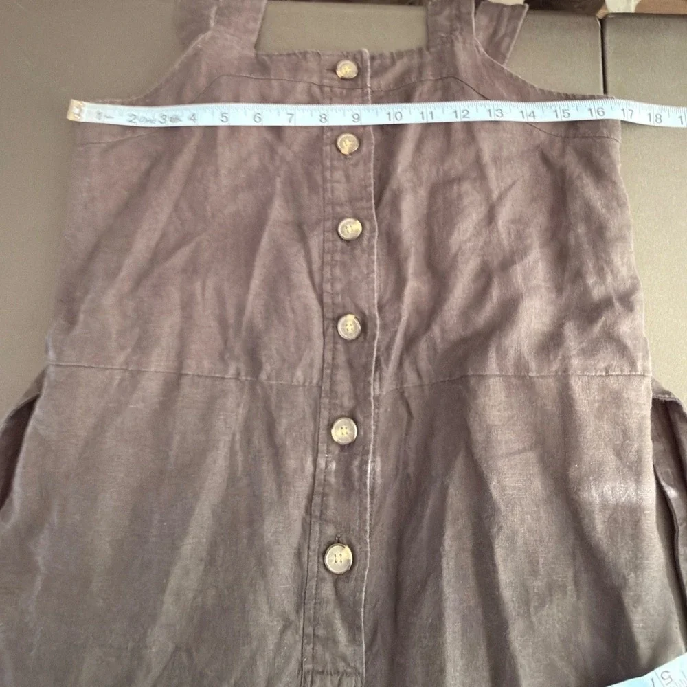 Everlane Linen Jumpsuit Picnic Button Front Belted‎ Lightweight Casual Size 2